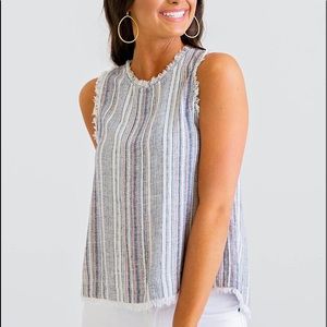 New with tags   Multi stripe gauze tank.